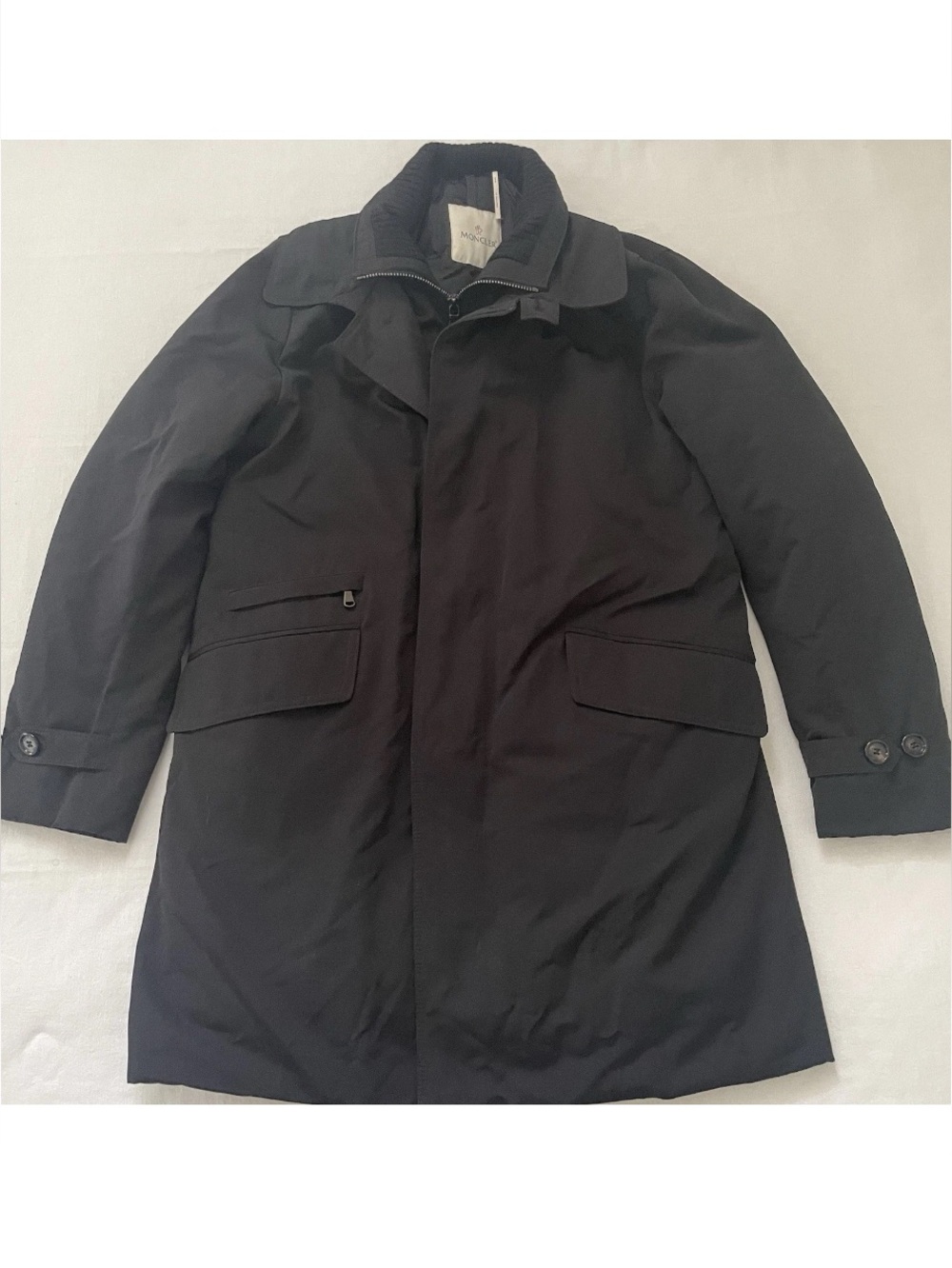 Moncler Cherbourg Giubbotto Men Size 2 M Black Down Lined Mid Coat Jacket Luxury